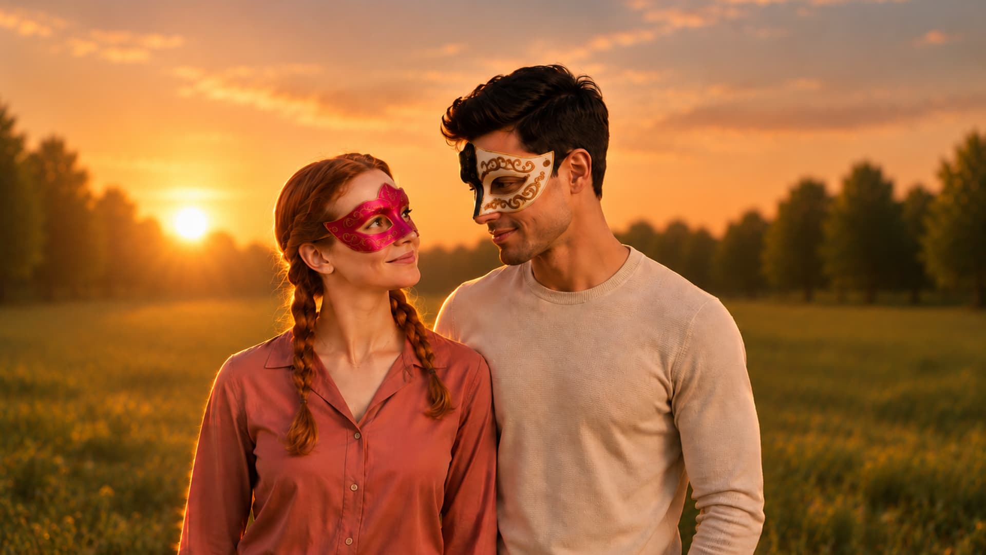 People wearing the eight Avlli archetype masks