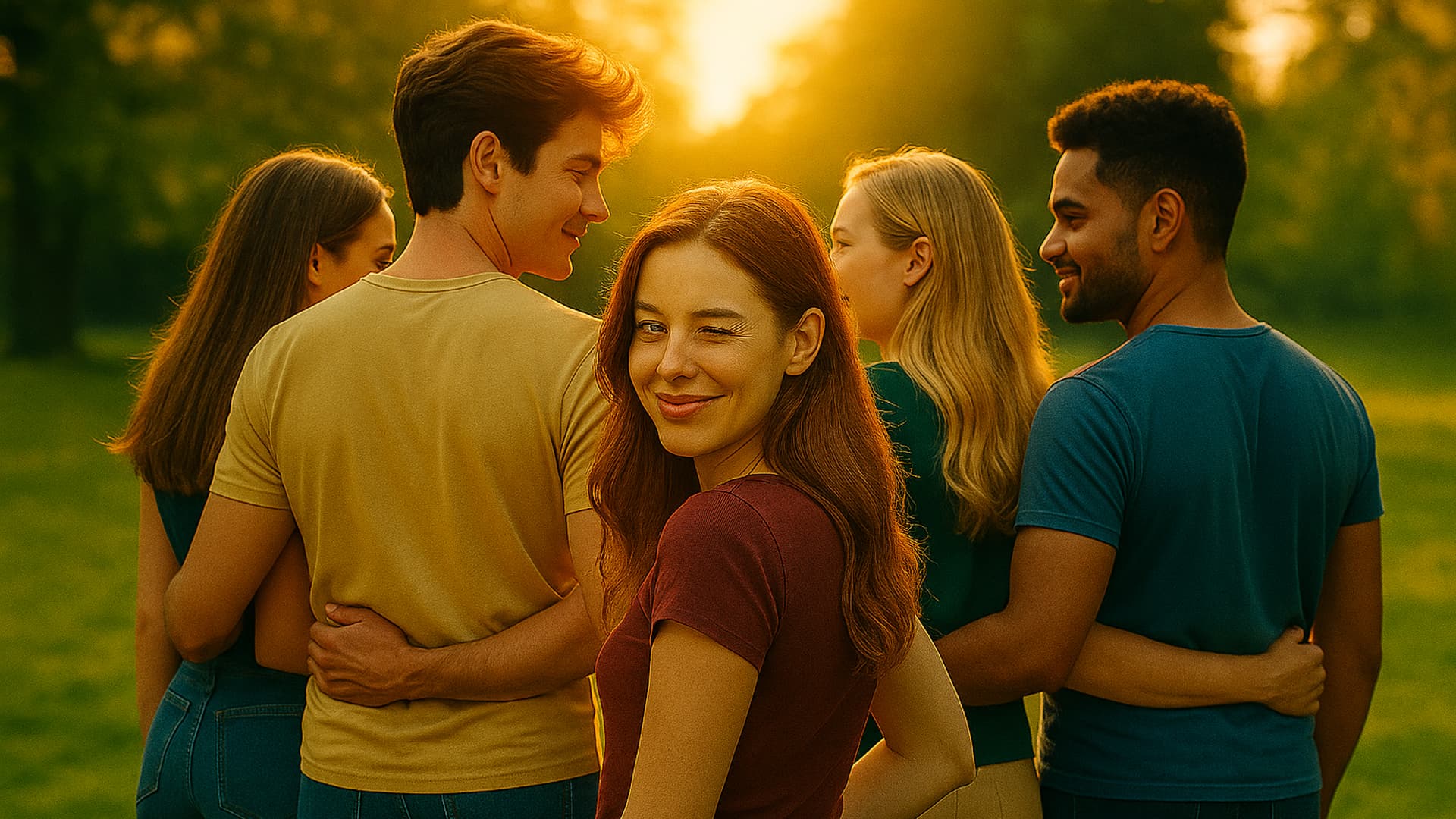 People gathering in soft light inside the Avlli world